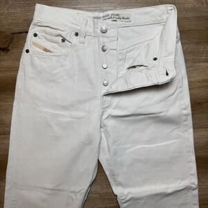 Diesel Jeans Men 30 (Fits 26x28) White Straight Leg Designer Made Italy‎ Preppy
